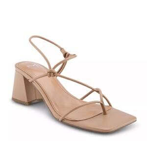 MARC FISHER LTD Chiara Strappy Block Heel Sandal in Nude